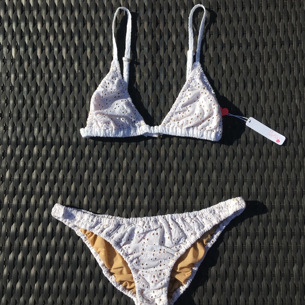 NWT - LOLLi SWIM WHITE EYELET Bikini